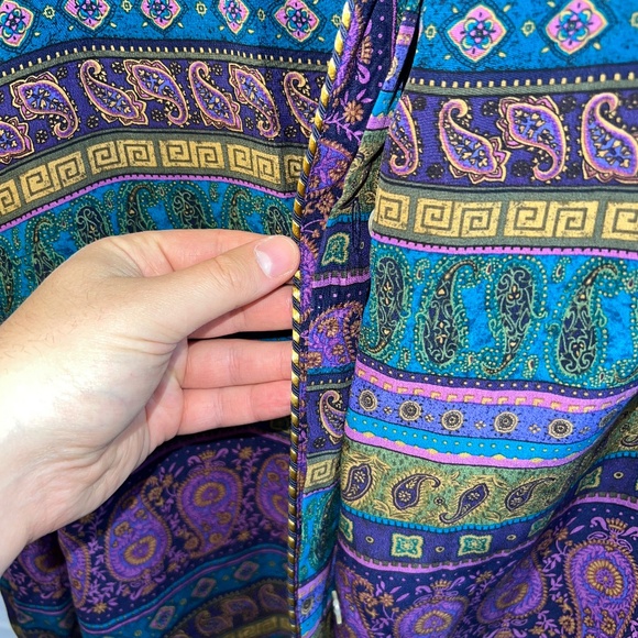 ELITE International - Vintage 100% Silk Blouse - Puff Sleeve - Barroco Versace - Picture 8 of 9